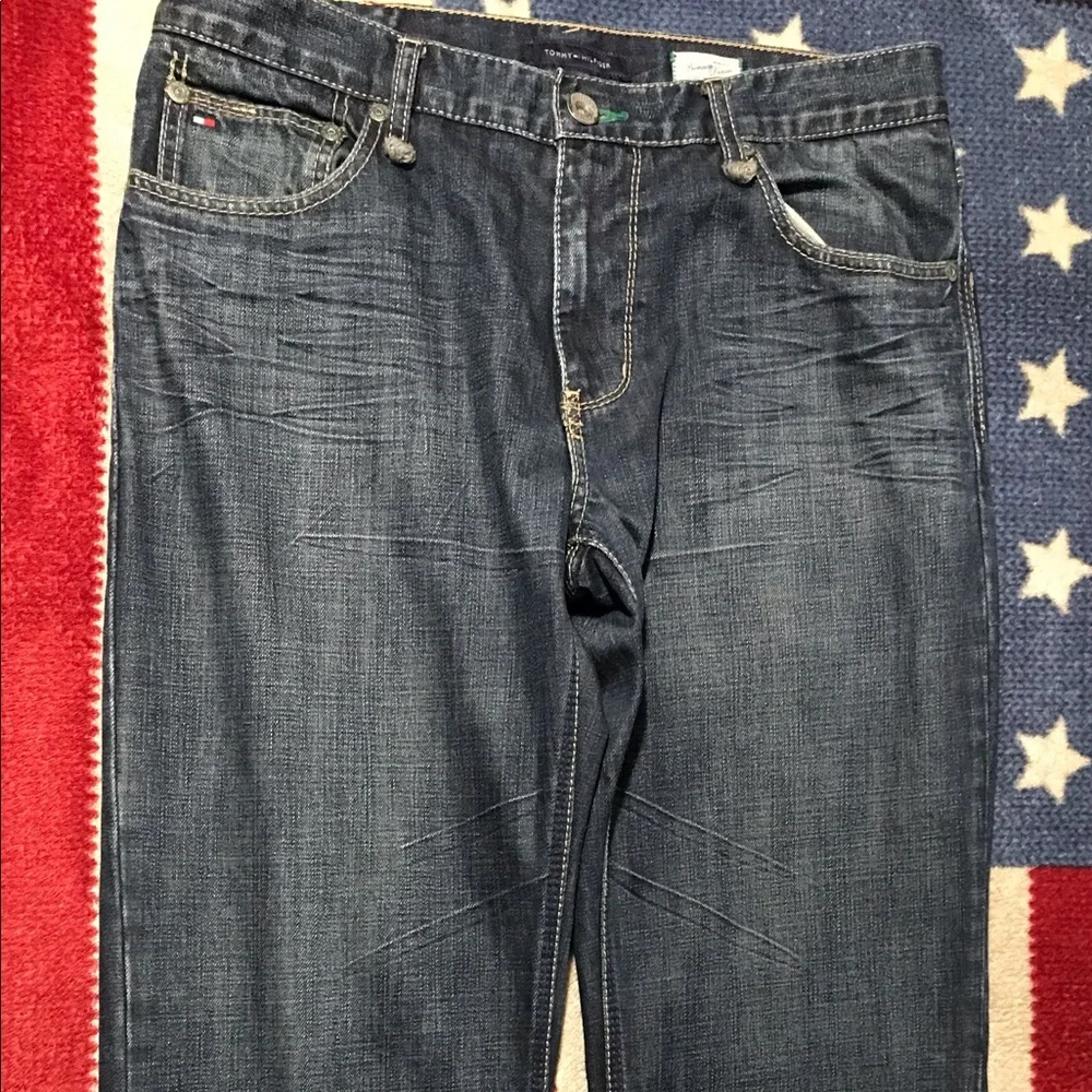 Vintage Tommy Hilfiger Premium Denim Jeans Pants 34x32 Gym P Wing Bear Rlx Thj 1